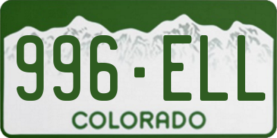 CO license plate 996ELL