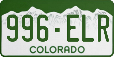 CO license plate 996ELR