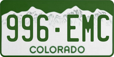 CO license plate 996EMC