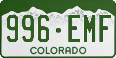 CO license plate 996EMF