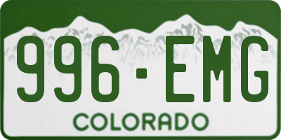 CO license plate 996EMG