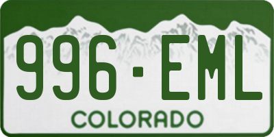 CO license plate 996EML