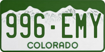 CO license plate 996EMY