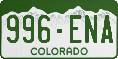 CO license plate 996ENA