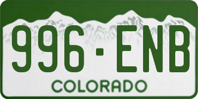 CO license plate 996ENB