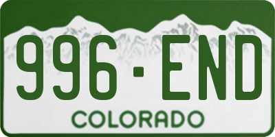 CO license plate 996END
