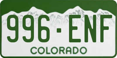 CO license plate 996ENF