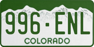 CO license plate 996ENL