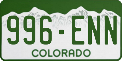 CO license plate 996ENN