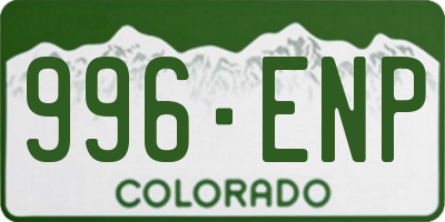 CO license plate 996ENP