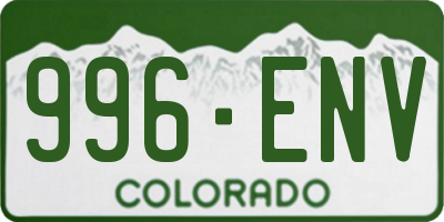 CO license plate 996ENV