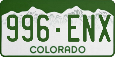 CO license plate 996ENX