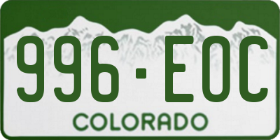 CO license plate 996EOC