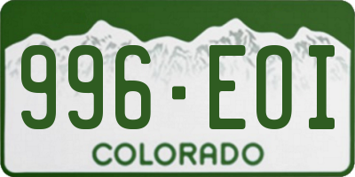 CO license plate 996EOI