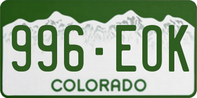 CO license plate 996EOK