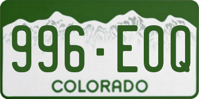 CO license plate 996EOQ
