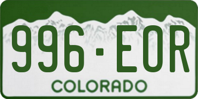 CO license plate 996EOR