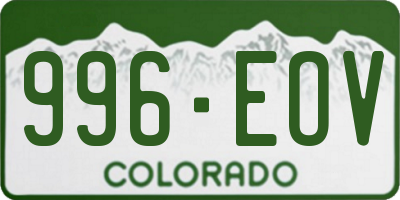 CO license plate 996EOV