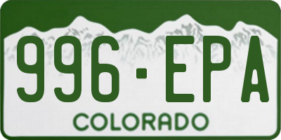 CO license plate 996EPA