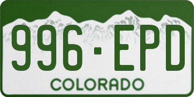CO license plate 996EPD
