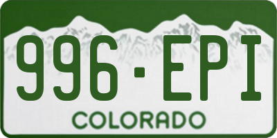 CO license plate 996EPI