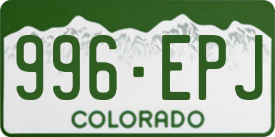CO license plate 996EPJ