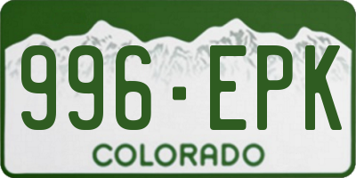 CO license plate 996EPK