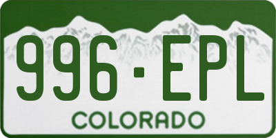 CO license plate 996EPL