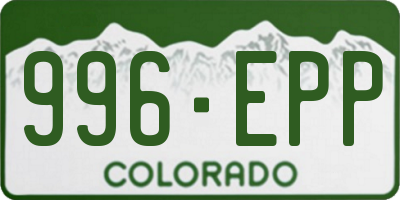 CO license plate 996EPP