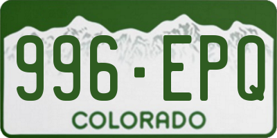 CO license plate 996EPQ
