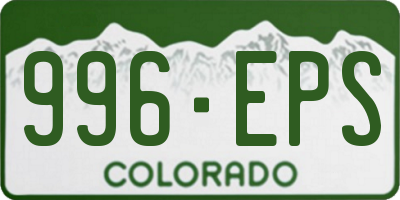 CO license plate 996EPS