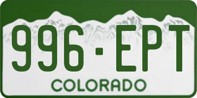 CO license plate 996EPT