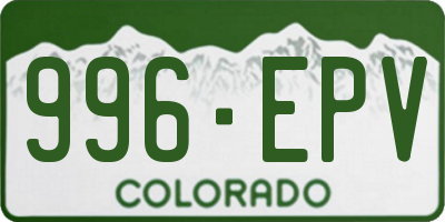 CO license plate 996EPV