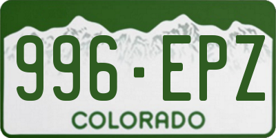 CO license plate 996EPZ
