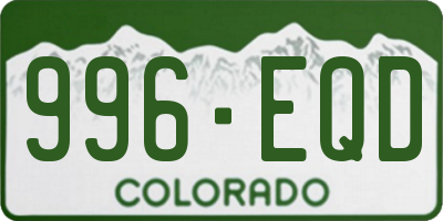 CO license plate 996EQD