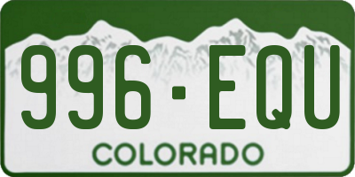 CO license plate 996EQU