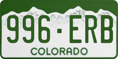 CO license plate 996ERB
