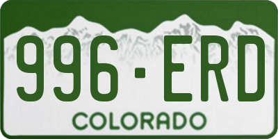 CO license plate 996ERD
