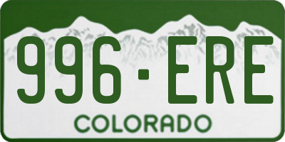 CO license plate 996ERE