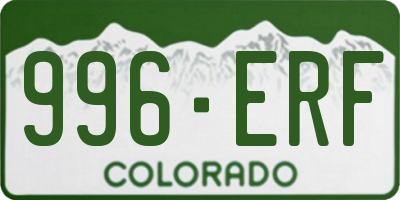 CO license plate 996ERF