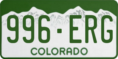 CO license plate 996ERG