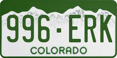 CO license plate 996ERK
