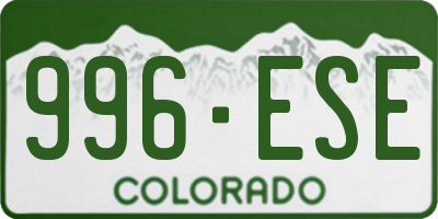 CO license plate 996ESE