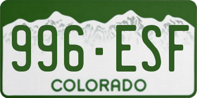 CO license plate 996ESF
