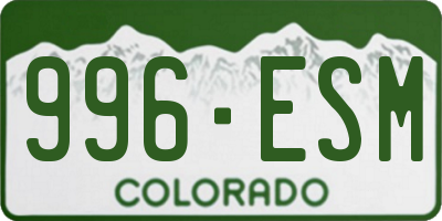 CO license plate 996ESM