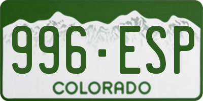 CO license plate 996ESP