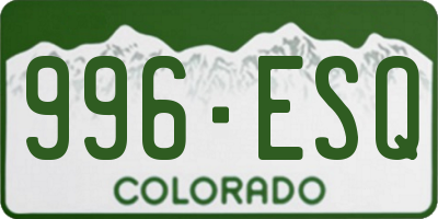 CO license plate 996ESQ