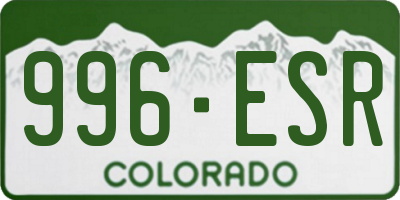 CO license plate 996ESR