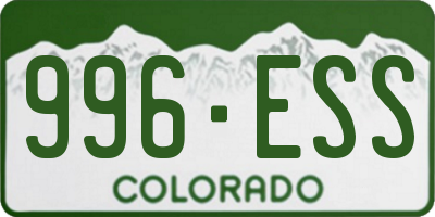 CO license plate 996ESS