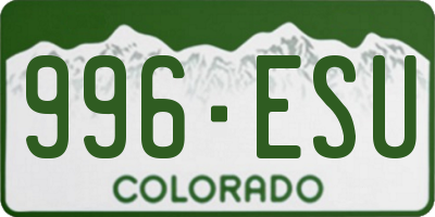 CO license plate 996ESU